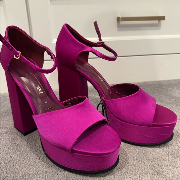 Zara Women's Fuchsia Platform Heels - Picture 3 of 3